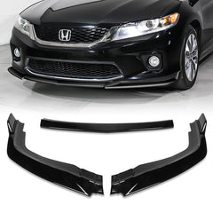 For 2013-2015 Honda Accord Coupe Painted Black Front Bumper Splitter Spoiler Lip  3pcs