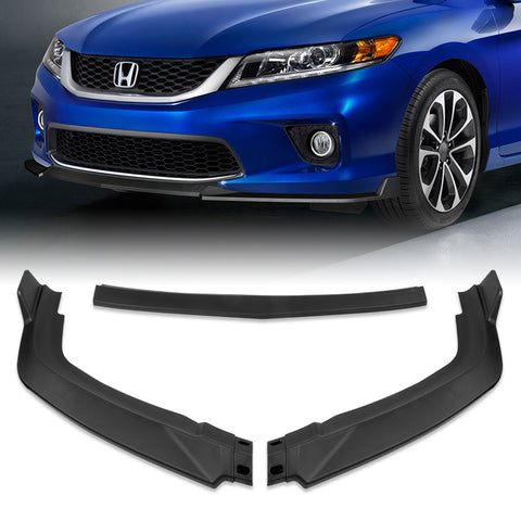 For 2013-2015 Honda Accord Coupe Matt Black Front Bumper Splitter Spoiler Lip  3pcs