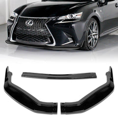 For 2016-2019 Lexus GS-Series Painted Black Color V2-Style Front Bumper Body Spoiler Lip