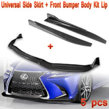 For 2016-2019 Lexus GS-Series Carbon Look V2-Style Front Bumper Body Spoiler Lip + Side Skirt Rocker Winglet Canard Diffuser Wing  Body Splitter ABS ( Carbon Style) 5PCS