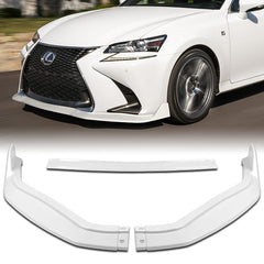 For 2016-2019 Lexus GS-Series Painted White Color  V2-Style Front Bumper Body Spoiler Lip