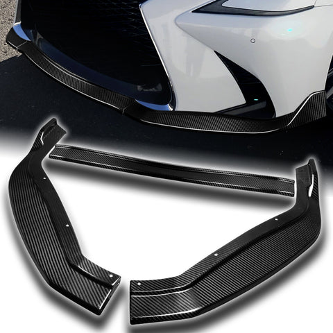 For 2016-2019 Lexus GS-Series V2 Carbon Fiber Front Bumper Splitter Spoiler Lip  3 pcs