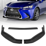 For 2016-2019 Lexus GS-Series Matte Black Color V2-Style Front Bumper Body Spoiler Lip