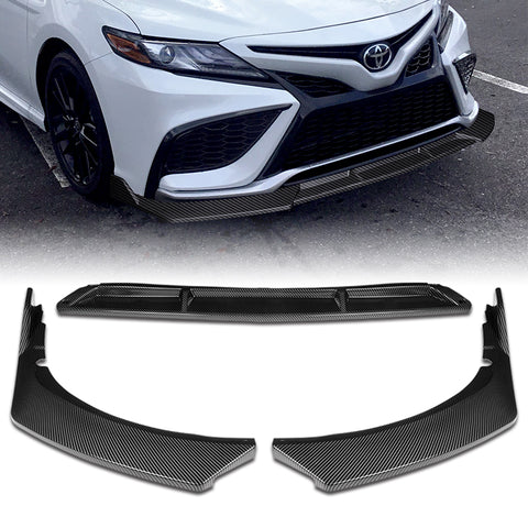 For 2021-2023 Toyota Camry SE / XSE Carbon Look Front Bumper Splitter Spoiler Lip