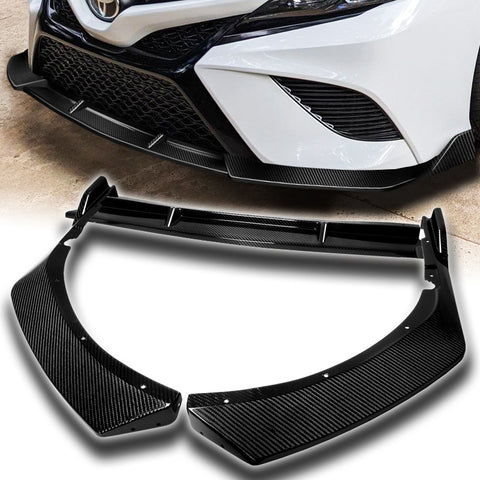 For 2021-2023 Toyota Camry SE / XSE Carbon Fiber Front Bumper Splitter Spoiler Lip 3pcs