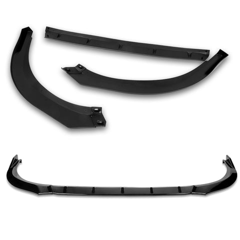 For 2021-2023 Toyota Camry LE / XLE Painted Black Front Lower Bumper Lip Spoiler 3pcs