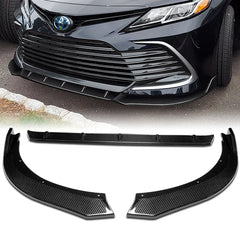 For 2021-2023 Toyota Camry LE / XLE Carbon Fiber Front Bumper Splitter Spoiler Lip 3pcs