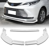 For 2021-2022 Toyota Sienna LE XLE MP-Style Painted WH Front Bumper Spoiler Lip  3 Pcs