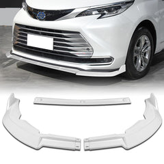 For 2021-2023 Toyota Sienna LE XLE MP-Style Painted WH Front Bumper Spoiler Lip  3 Pcs