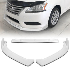 For 2013-2015 Nissan Sentra Painted White Front Bumper Body Splitter Spoiler Lip  3pcs