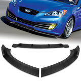 For 2010-2012 Hyundai Genesis Coupe Matt Black Front Bumper Splitter Spoiler Lip  3pcs