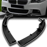For 2011-2016 BMW F10 528i 530i M-Sport Carbon Fiber Front Bumper Spoiler Lip  3 pcs