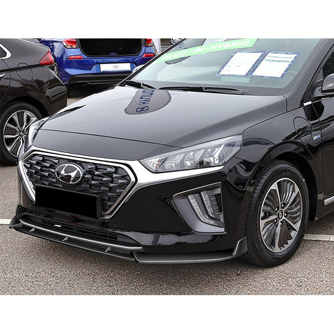 For 2017-2022 Hyundai IONIQ STP Painted Black Front Bumper Splitter Spoiler Lip  3pcs