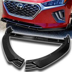 For 2017-2022 Hyundai IONIQ Real Carbon Fiber Front Bumper Splitter Spoiler Lip  3 Pcs