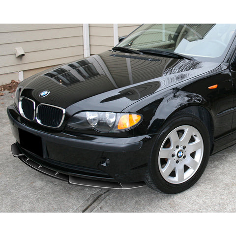 For 2002-2005 BMW 3-Series E46 Sedan Painted Black Front Bumper Body Spoiler Lip  3pcs