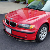 For 2002-2005 BMW 3-Series E46 Sedan Real Carbon Fiber Front Bumper Spoiler Lip  3pcs