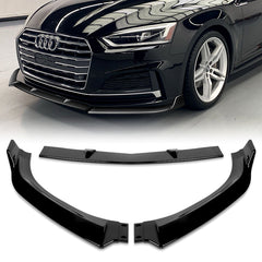 For 2017-2018 Audi A5 B9 Painted Black Front Bumper Body Spoiler Splitter Lip  3pcs