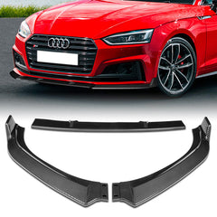 For 2017-2018 Audi A5 B9 Carbon Look Front Bumper Body Kit Spoiler Splitter Lip  3 pcs