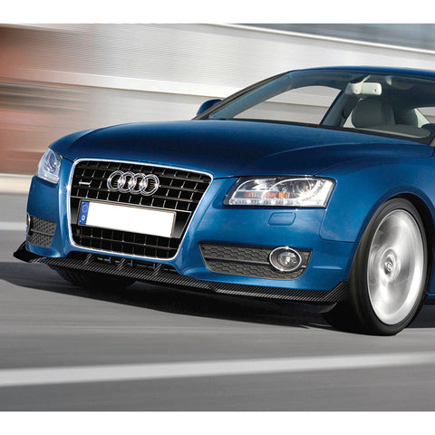 For 2008-2012 Audi A5 / Quattro STP-Style Carbon Look Front Bumper Spoiler Lip  3pcs
