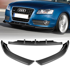 For 2008-2012 Audi A5 / Quattro STP-Style Carbon Look Front Bumper Spoiler Lip  3pcs