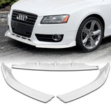 For 2008-2012 Audi A5/Quattro STP-Style Painted White Front Bumper Spoiler Lip  3pcs