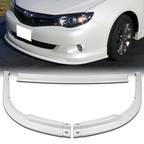 For 2008-2010 Subaru Impreza WRX Premium CS-Style Painted White Front Bumper Lip  3pcs