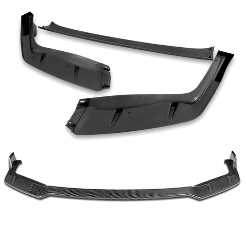 For 2009-2011 Honda Civic 4DR GT-Style Carbon Look Front Bumper Body Spoiler Lip   3pcs