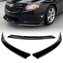 For 2011-2014 Chevrolet Cruze Painted Black Front Bumper Splitter Spoiler Lip  3pcs
