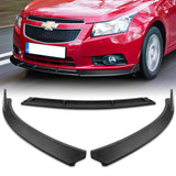 For 2011-2014 Chevrolet Cruze Matt Black Front Bumper Splitter Spoiler Lip 3pcs