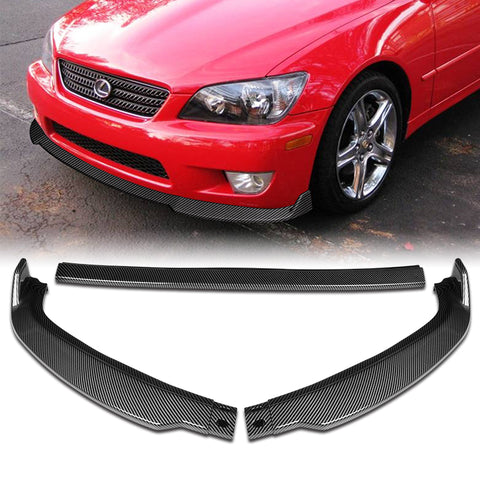 For 2001-2005 Lexus IS300 STP-Style Carbon Look Front Bumper Body Spoiler Lip  3pcs