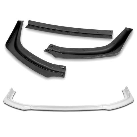 For 2008-2015 Mitsubishi EVO X R-Style Painted White Front Bumper Spoiler Lip  3pcs