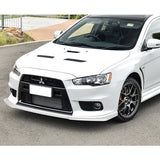 For 2008-2015 Mitsubishi EVO X R-Style Painted White Front Bumper Spoiler Lip  3pcs