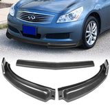 For 2007-2009 Infiniti G35 G37 4DR GT-Style Carbon Look Front Bumper Spoiler Lip  3pcs