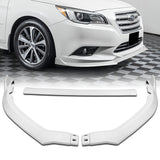 For 2015-2017 Subaru Legacy STi-Style JDM Painted White Front Bumper Spoiler Lip  3pcs