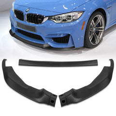 For 2015-2019 BMW F80 F82 F83 M3 M4 GT-Style Matt Black Front Bumper Spoiler Lip  3pcs