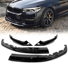 For 2017-2020 BMW 5-Series G30 M-Sport Painted Black Front Bumper Spoiler Lip  4pcs