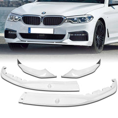 For 2017-2020 BMW 5-Series G30 M-Sport Painted White Front Bumper Spoiler Lip  4pcs