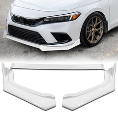 For 2022-2024 Honda Civic Sedan Painted White Front Bumper Splitter Spoiler Lip  3 pcs