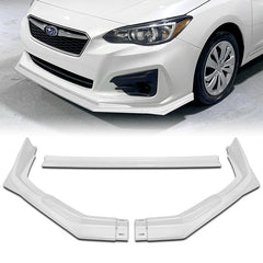 For 2017-2019 Subaru Impreza ST-Style Painted White Front Bumper Spoiler Lip 3pcs