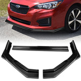 For 2017-2019 Subaru Impreza ST-Style Real Carbon Fiber Front Bumper Spoiler Lip  3pcs