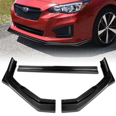 For 2017-2019 Subaru Impreza ST-Style Real Carbon Fiber Front Bumper Spoiler Lip  3pcs