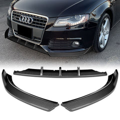 For 2009-2012 Audi A4 B8 Sedan STP-Style Carbon Look Front Bumper Spoiler Lip  3pcs