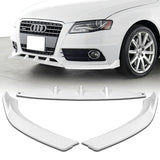 For 2009-2012 Audi A4 B8 Sedan STP-Style Painted White Front Bumper Spoiler Lip  3pcs