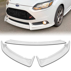 For 2012-2014 Ford Focus ST MK3 GT-Style Painted White Front Bumper Spoiler Lip  3pcs