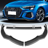 For 2022-2023 Audi S3 STP-Style Carbon Look Front Bumper Splitter Spoiler Lip  3pcs