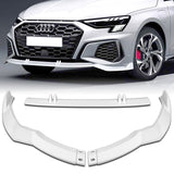 For 2022-2023 Audi S3 STP-Style Painted White Front Bumper Splitter Spoiler Lip  3 pcs