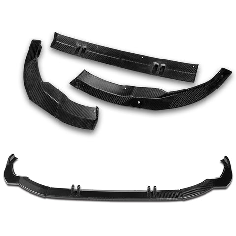 For 2022-2023 Audi S3 STP-Style Carbon Fiber Front Bumper Splitter Spoiler Lip  3pcs