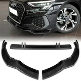 For 2022-2023 Audi S3 STP-Style Carbon Fiber Front Bumper Splitter Spoiler Lip  3pcs