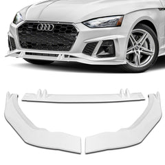 For 2020-2022 Audi A5 S5 S-Line Painted White Front Bumper Spoiler Splitter Lip  3pcs