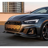 For 2020-2022 Audi A5 S5 S-Line Carbon Fiber Front Bumper Spoiler Splitter Lip  3pcs